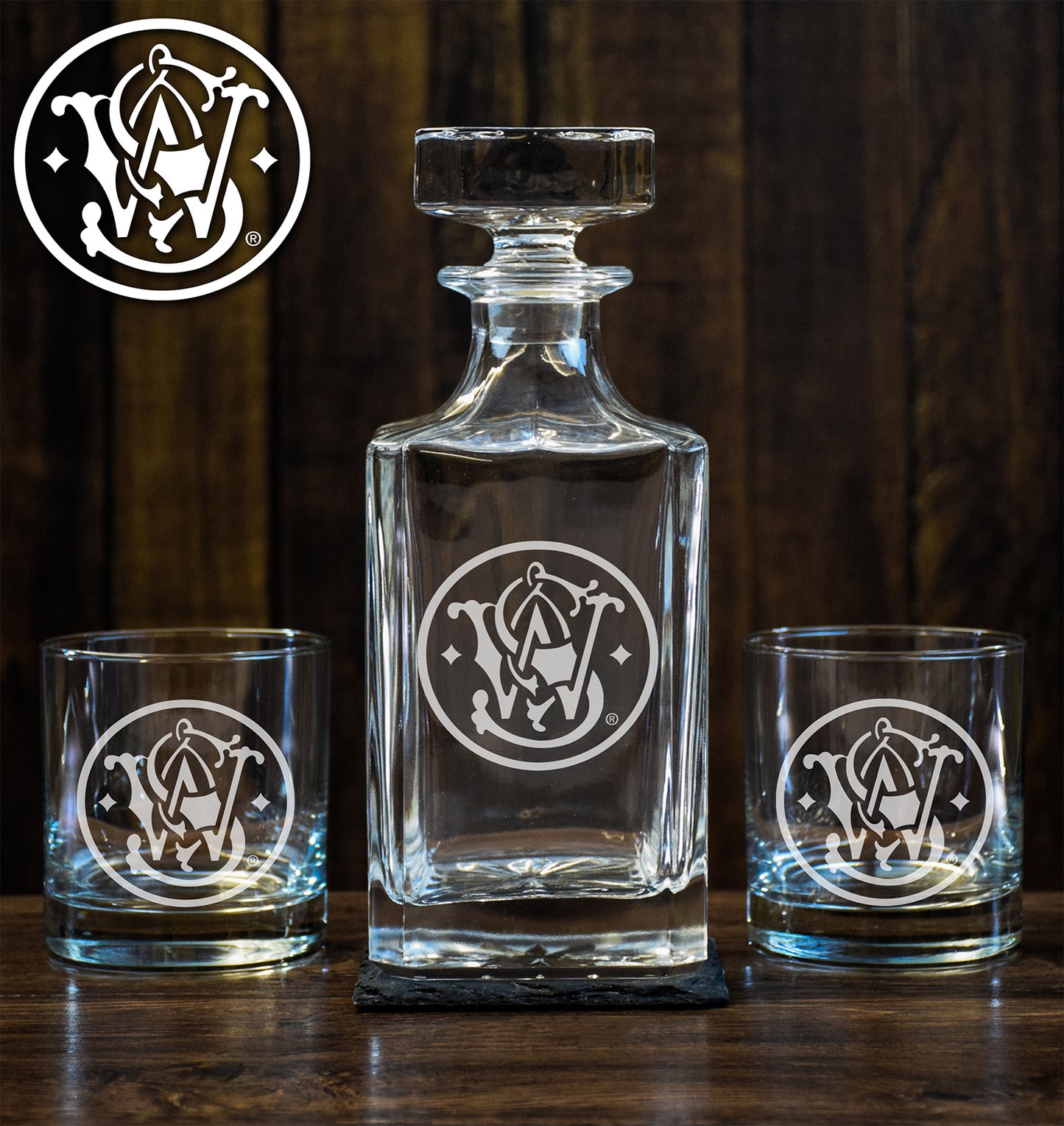 S&W Meatball Low Ball Liquor Decanter Set